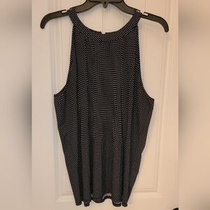 Joan Vass Black and White Dotted Tank Top